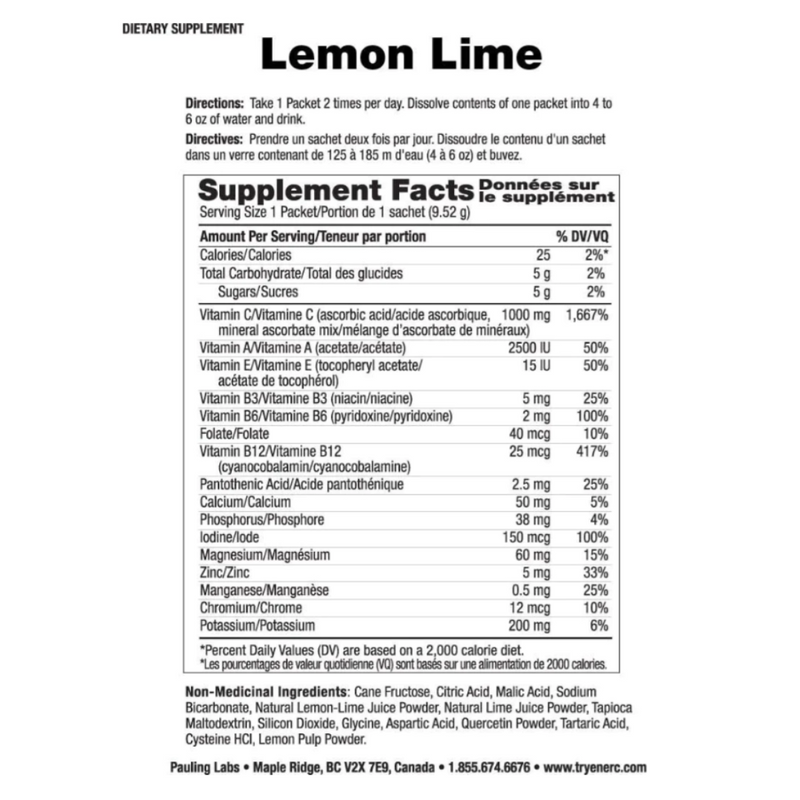 ENER-C LEMON/LIME MULTIVITAMIN MIX