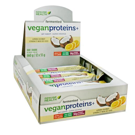 BOITE 12 BARRES VEGAN PROTEINS CITRON ET NOIX DE COCO