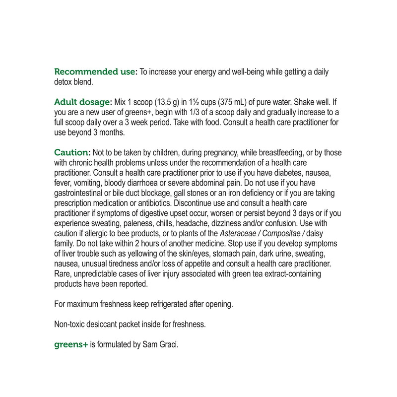 GENUINE HEALTH GREENS+ DÉTOX QUOTIDIEN | POMME VERTE 406G