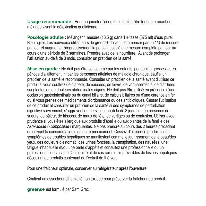 GENUINE HEALTH GREENS+ DÉTOX QUOTIDIEN | POMME VERTE 406G
