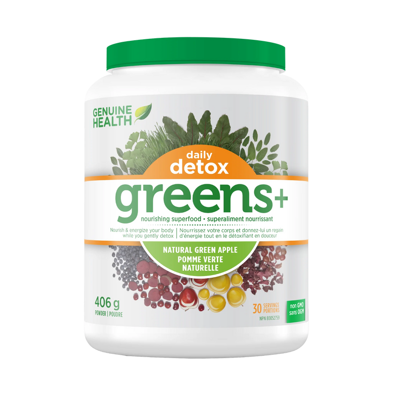 GENUINE HEALTH GREENS+ DÉTOX QUOTIDIEN | POMME VERTE 406G