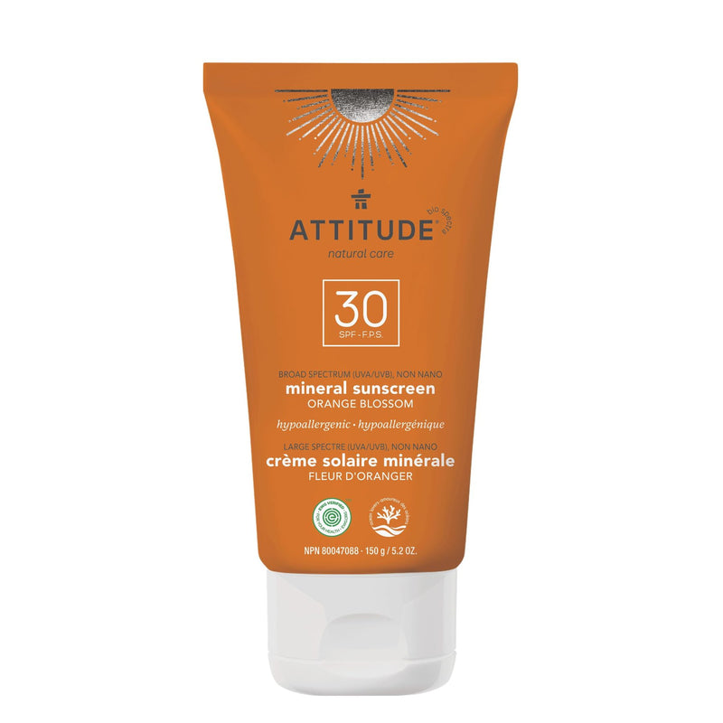 ATTITUDE CRÈME SOLAIRE MINERALE ADULTE FLEUR ORANGE