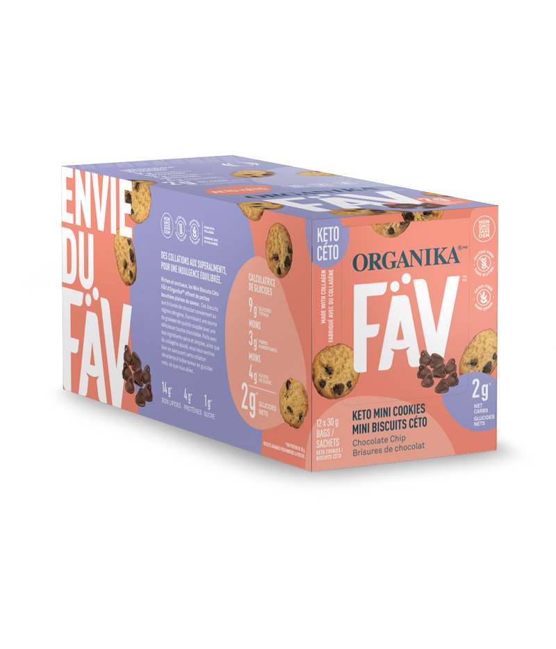 ORGANIKA FAV KETO MINI COOKIES PÉPITES DE CHOCOLAT 12x30G