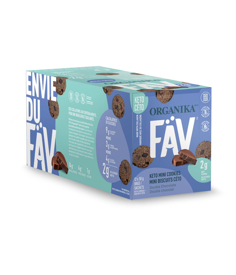 ORGANIKA FAV KETO MINI COOKIES DOUBLE CHOCOLAT 12x30G
