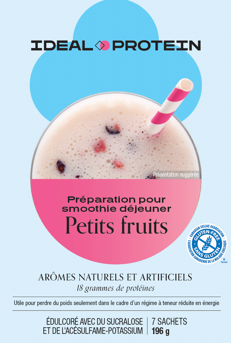 PRÉPARATION POUR SMOOTHIE DÉJEUNER BOISSON AUX PETITS FRUITS