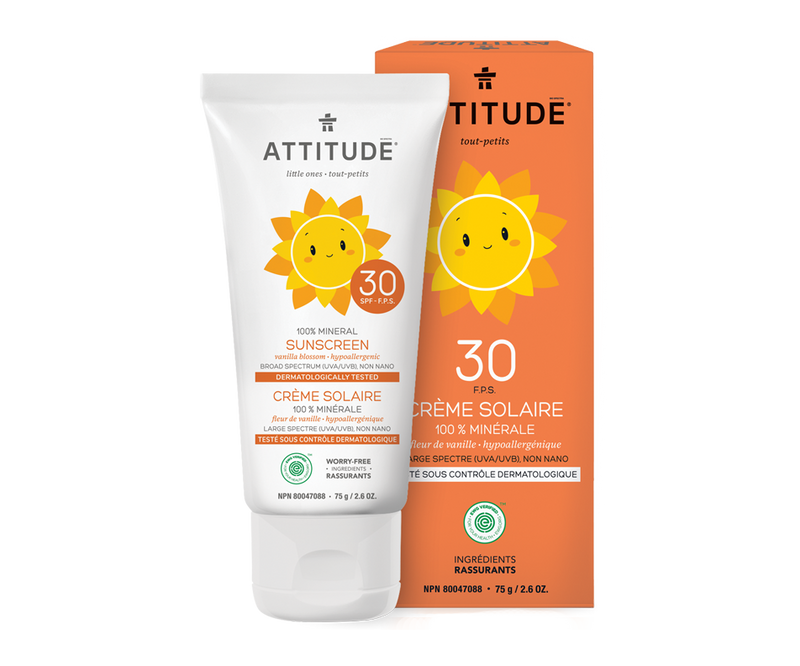 ATTITUDE CRÈME SOLAIRE BEBES FLEUR VANILLE 75G