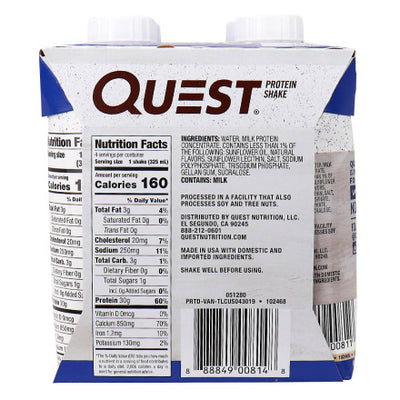 QUEST PROTEIN SHAKES VANILLE 4 X 325 ML